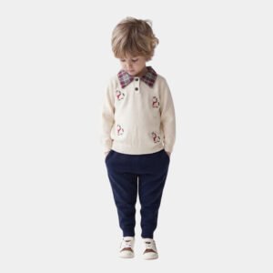 Boys Knit Polo & Trousers Set