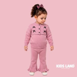Kids Premium Winter Knit Sweater & Ruffle Flare Pants 2-Piece Outfit Set